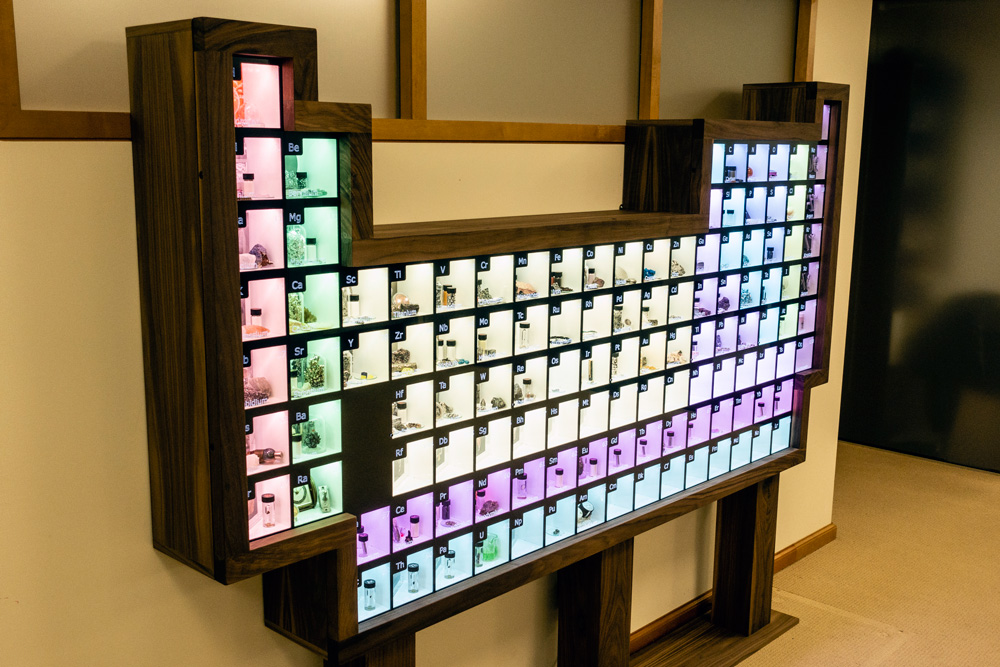 Periodic table display displays RGB Research periodictable elements chemistry science installations scientific