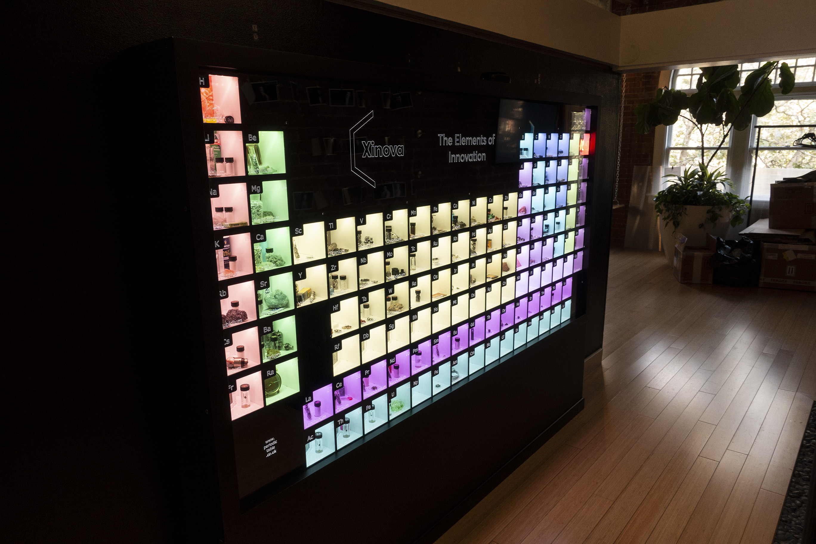 Periodic table display displays RGB Research periodictable elements chemistry science installations scientific